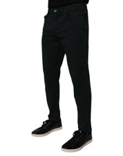 Mörkgröna bomullslösa herrjeans