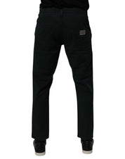 Mörkgröna bomullslösa herrjeans