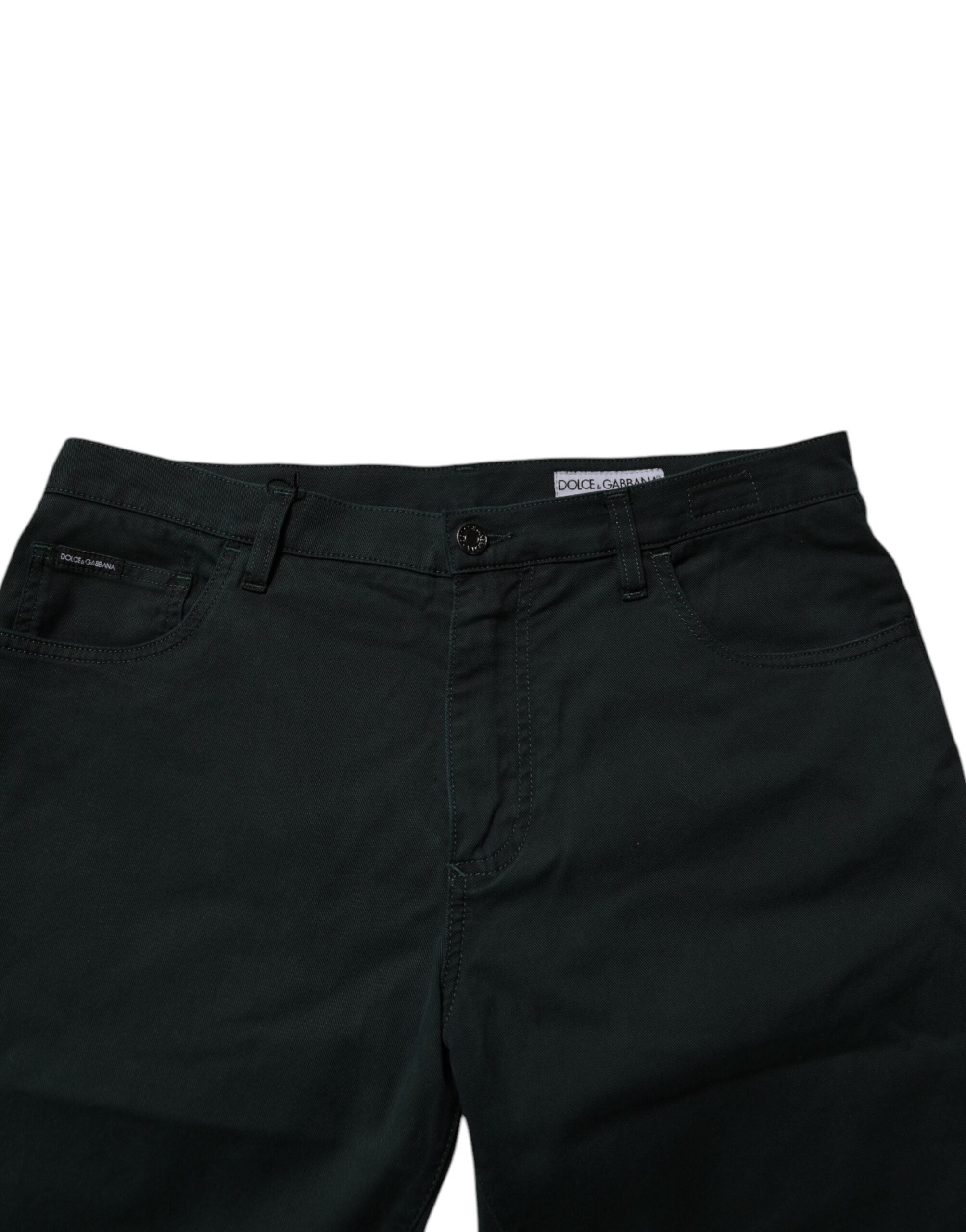 Mörkgröna bomullslösa herrjeans