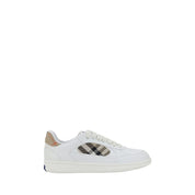 Burberry White Calf Leather Low Top Sneakers