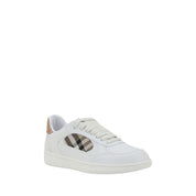Burberry White Calf Leather Low Top Sneakers