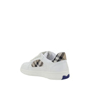 Burberry White Calf Leather Low Top Sneakers