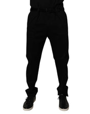 Black Cotton Men Skinny Dress Formal Pants