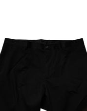 Black Cotton Men Skinny Dress Formal Pants