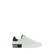 Dolce & Gabbana White Calf Leather Low Top Sneakers