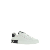 Dolce & Gabbana White Calf Leather Low Top Sneakers