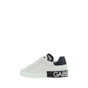 Dolce & Gabbana White Calf Leather Low Top Sneakers