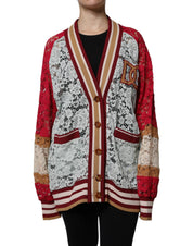 Multicolor Floral Lace Cardigan Sweater