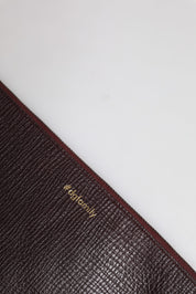 Brun läderclutch/väska för män med #DGFAMILY-detaljer
