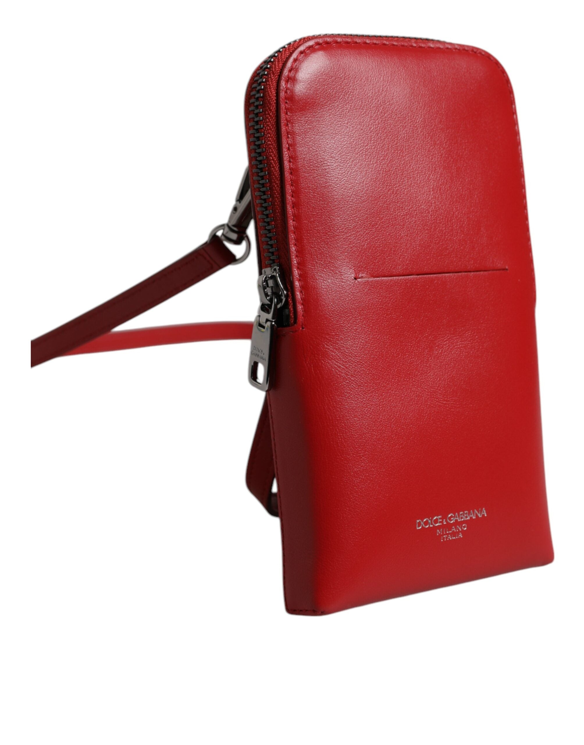 Dolce & Gabbana Red Leather Neck Strap Bag