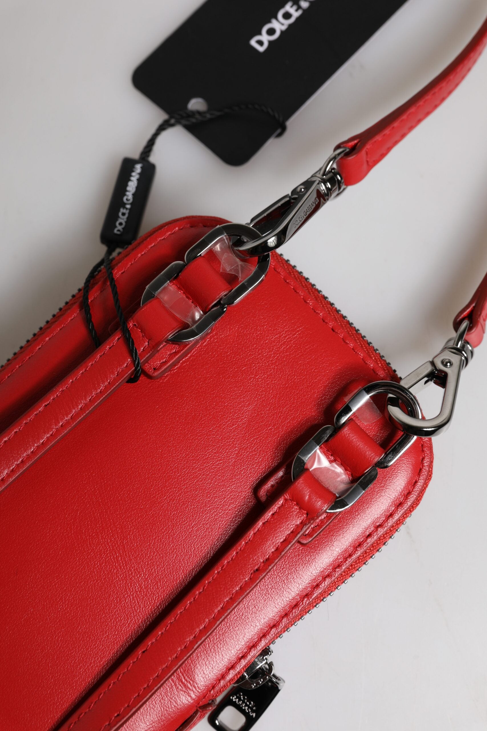 Dolce & Gabbana Red Leather Neck Strap Bag