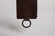 Brown Calf Leather Lanyard Logo Card Holder Wallet