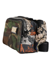 Dolce & Gabbana Multicolor Camouflage Cotton Leather Fanny Pack