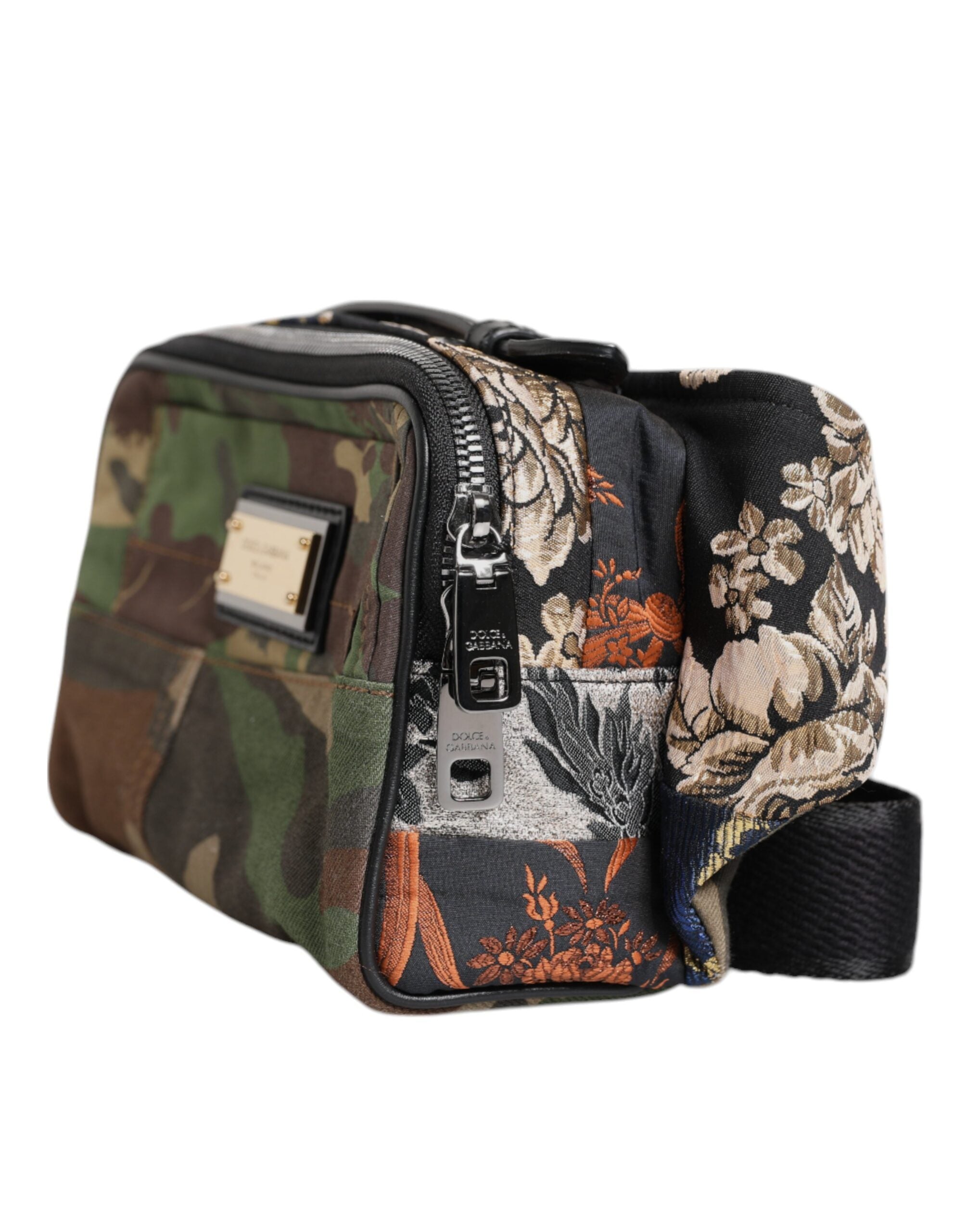 Dolce & Gabbana Multicolor Camouflage Cotton Leather Fanny Pack