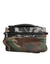 Dolce & Gabbana Multicolor Camouflage Cotton Leather Fanny Pack