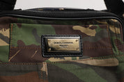 Dolce & Gabbana Multicolor Camouflage Cotton Leather Fanny Pack
