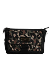 Flerfärgad leopardjacquard-axelväska