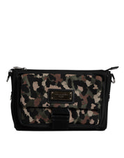 Flerfärgad leopardjacquard-axelväska