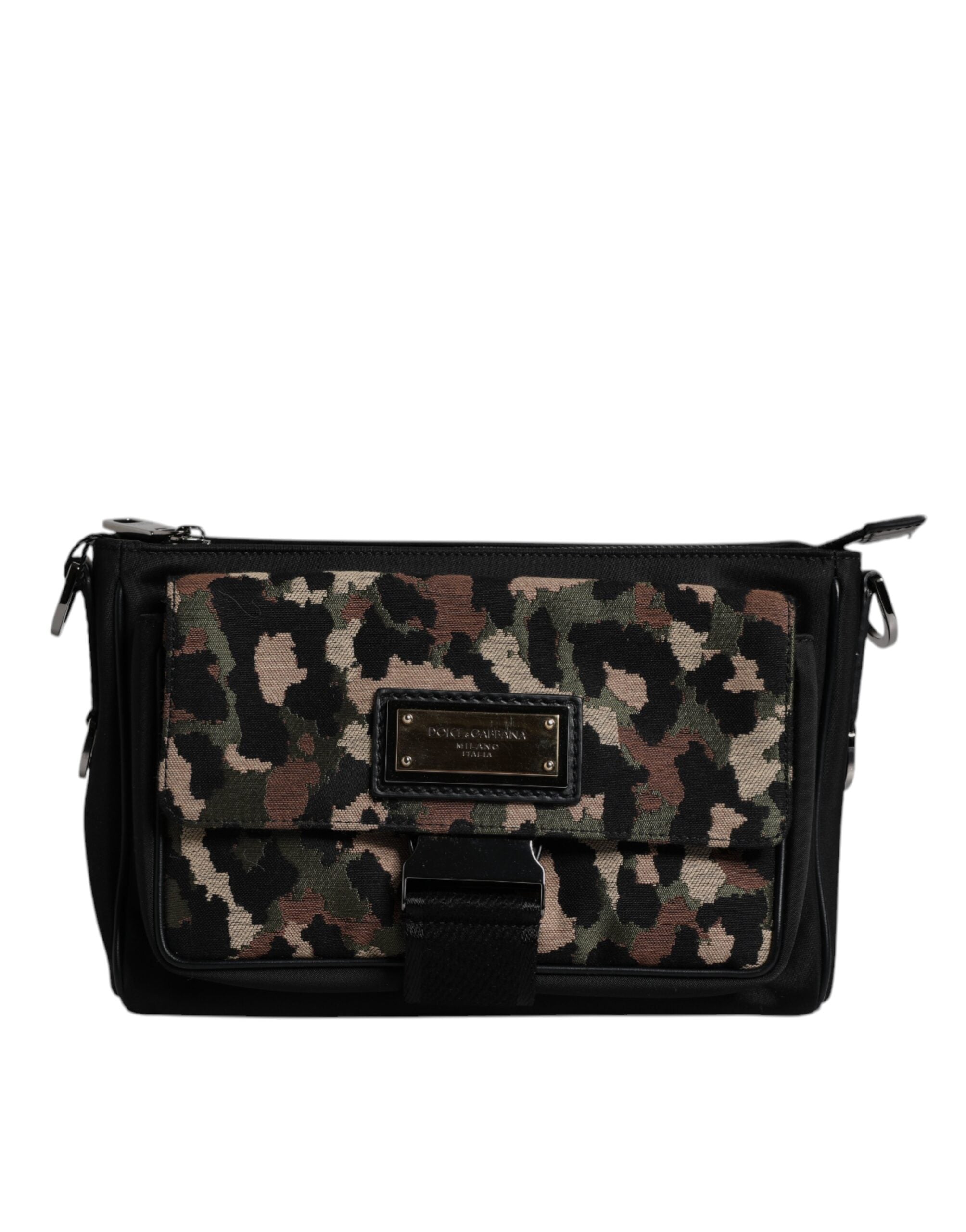 Flerfärgad leopardjacquard-axelväska