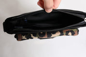 Flerfärgad leopardjacquard-axelväska