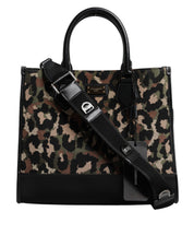 Multicolor Leopard Shopping Tote Shoulder Bag