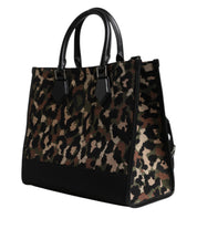 Multicolor Leopard Shopping Tote Shoulder Bag