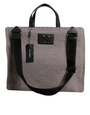 Dolce & Gabbana Grey Alpaca Wool Tote Shoulder Bag