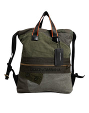 Dolce & Gabbana Military Green Cotton Rucksack