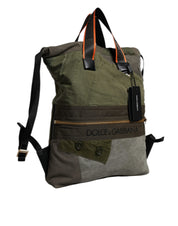 Dolce & Gabbana Military Green Cotton Rucksack