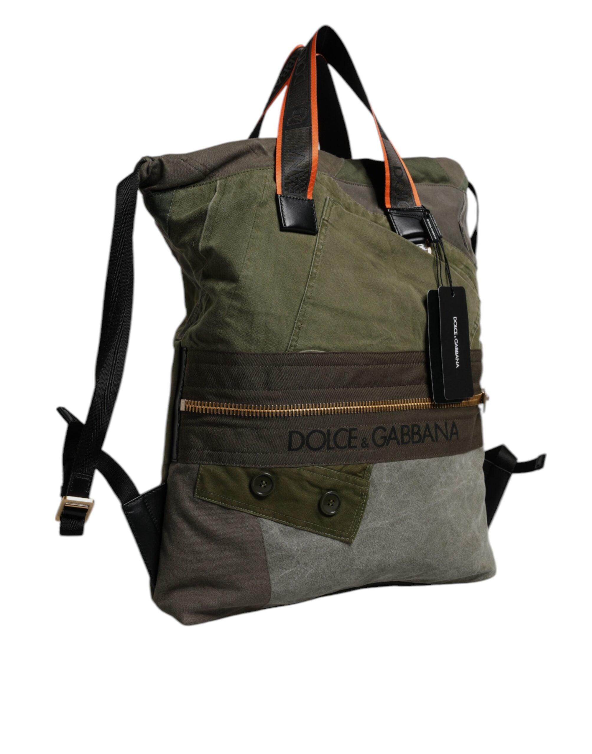 Dolce & Gabbana Military Green Cotton Rucksack