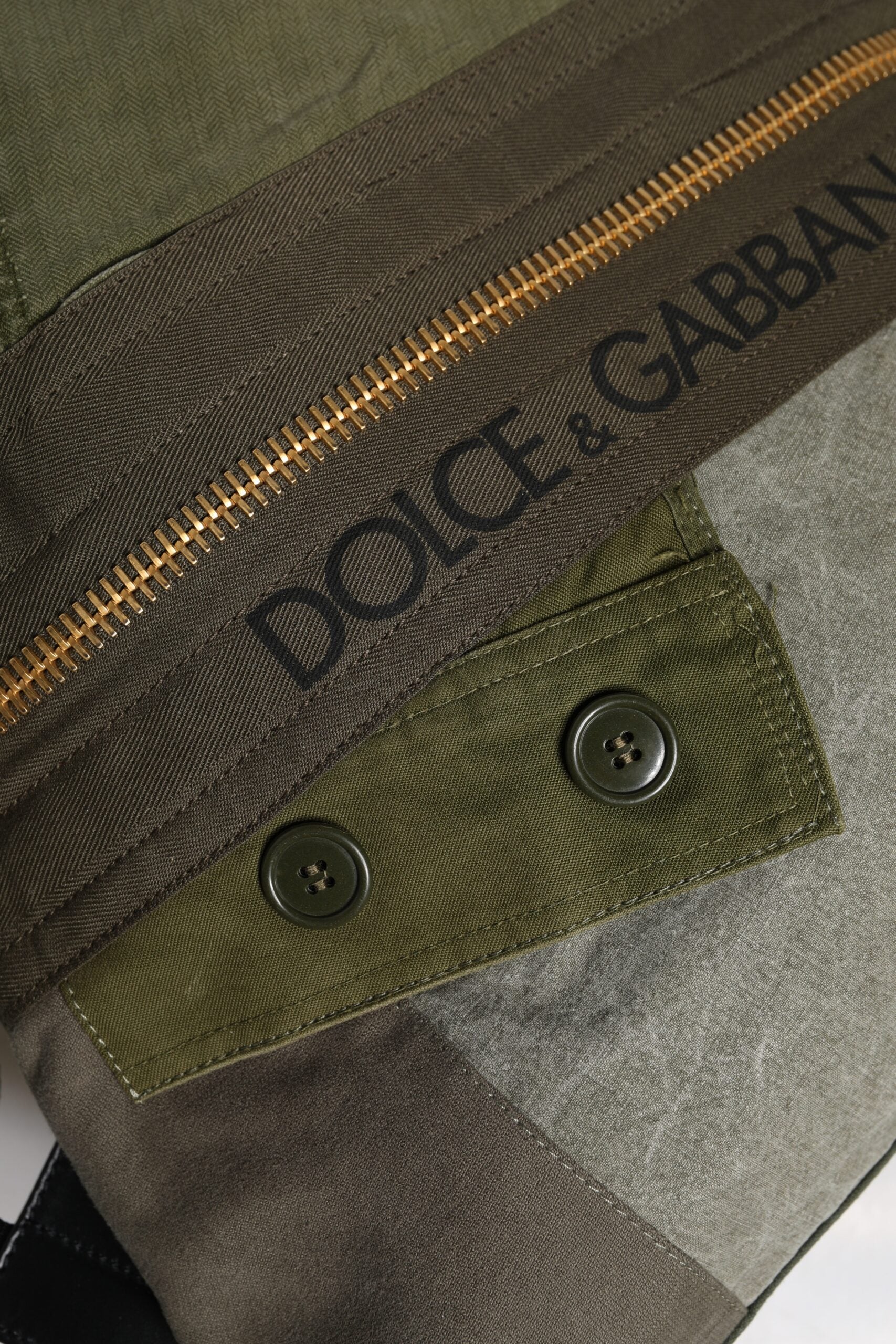Dolce & Gabbana Military Green Cotton Rucksack