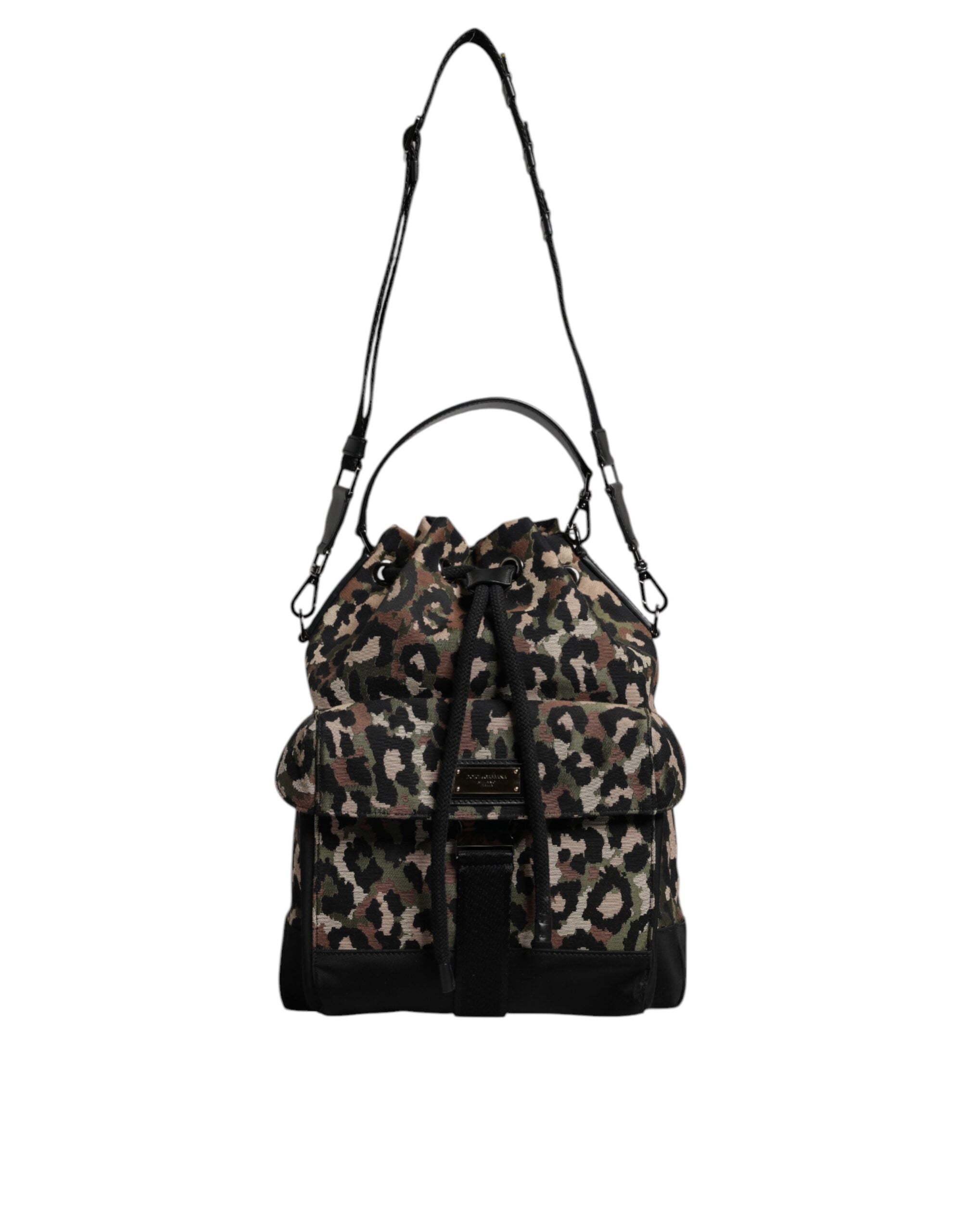 Dolce & Gabbana Leopardfärgad Axelväska i Bomullsblandning