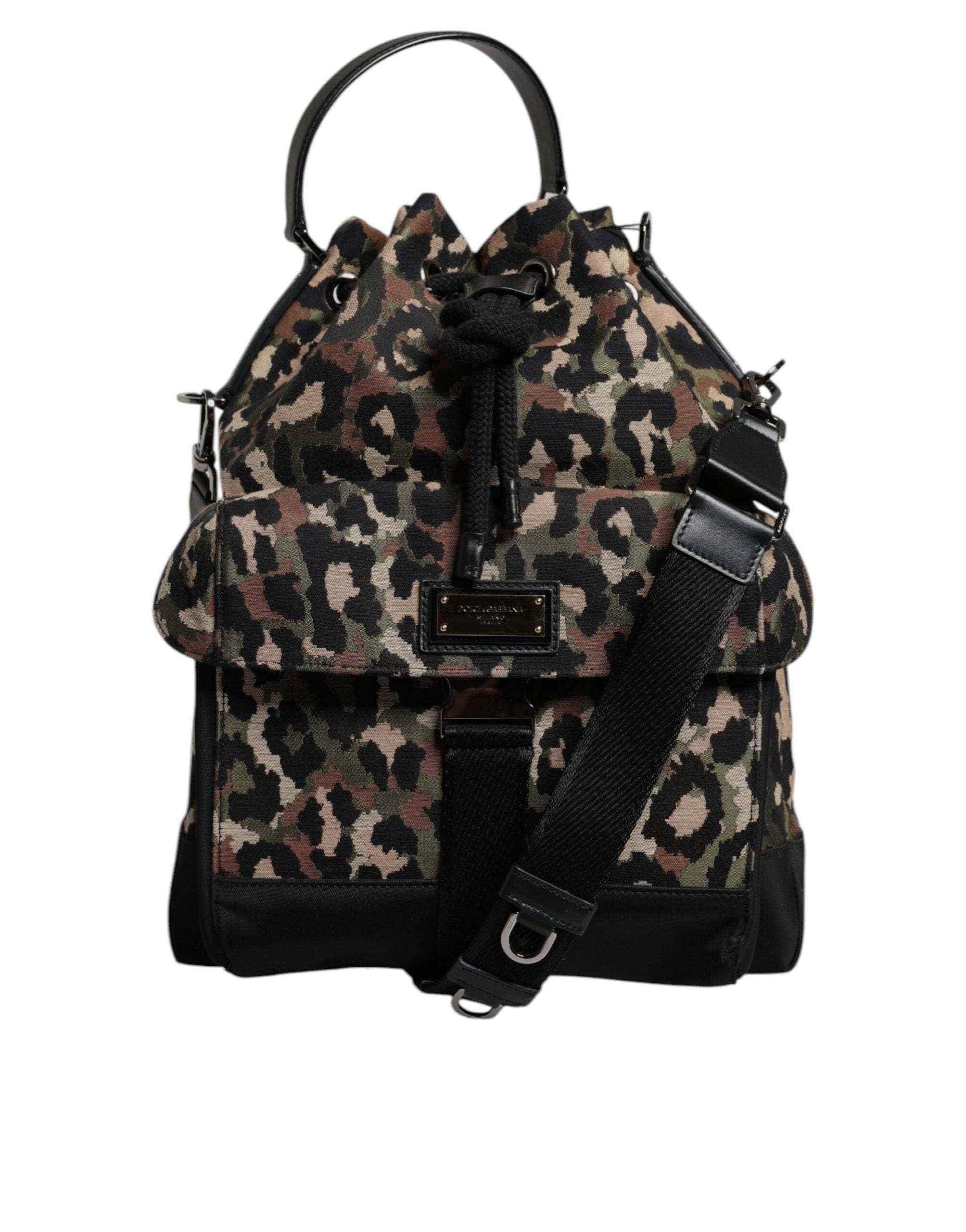 Dolce & Gabbana Leopardfärgad Axelväska i Bomullsblandning