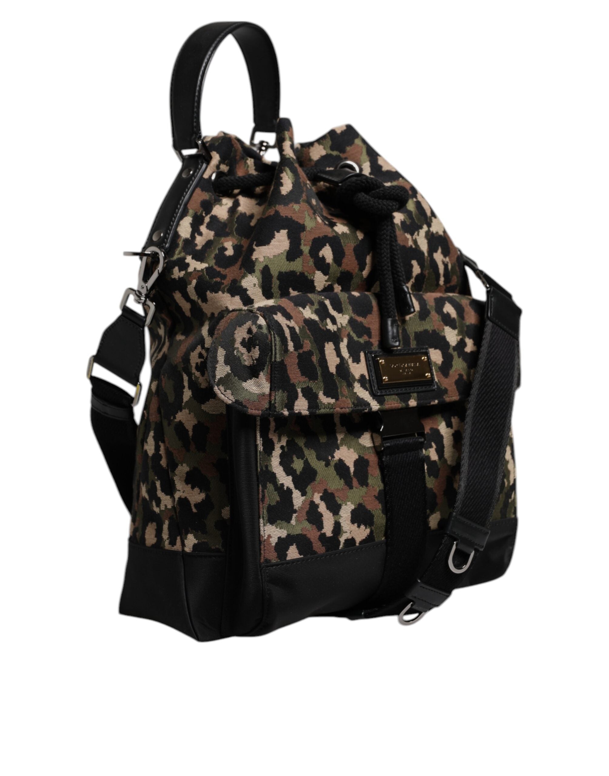 Dolce & Gabbana Leopardfärgad Axelväska i Bomullsblandning
