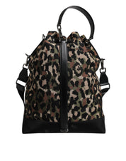 Dolce & Gabbana Leopardfärgad Axelväska i Bomullsblandning