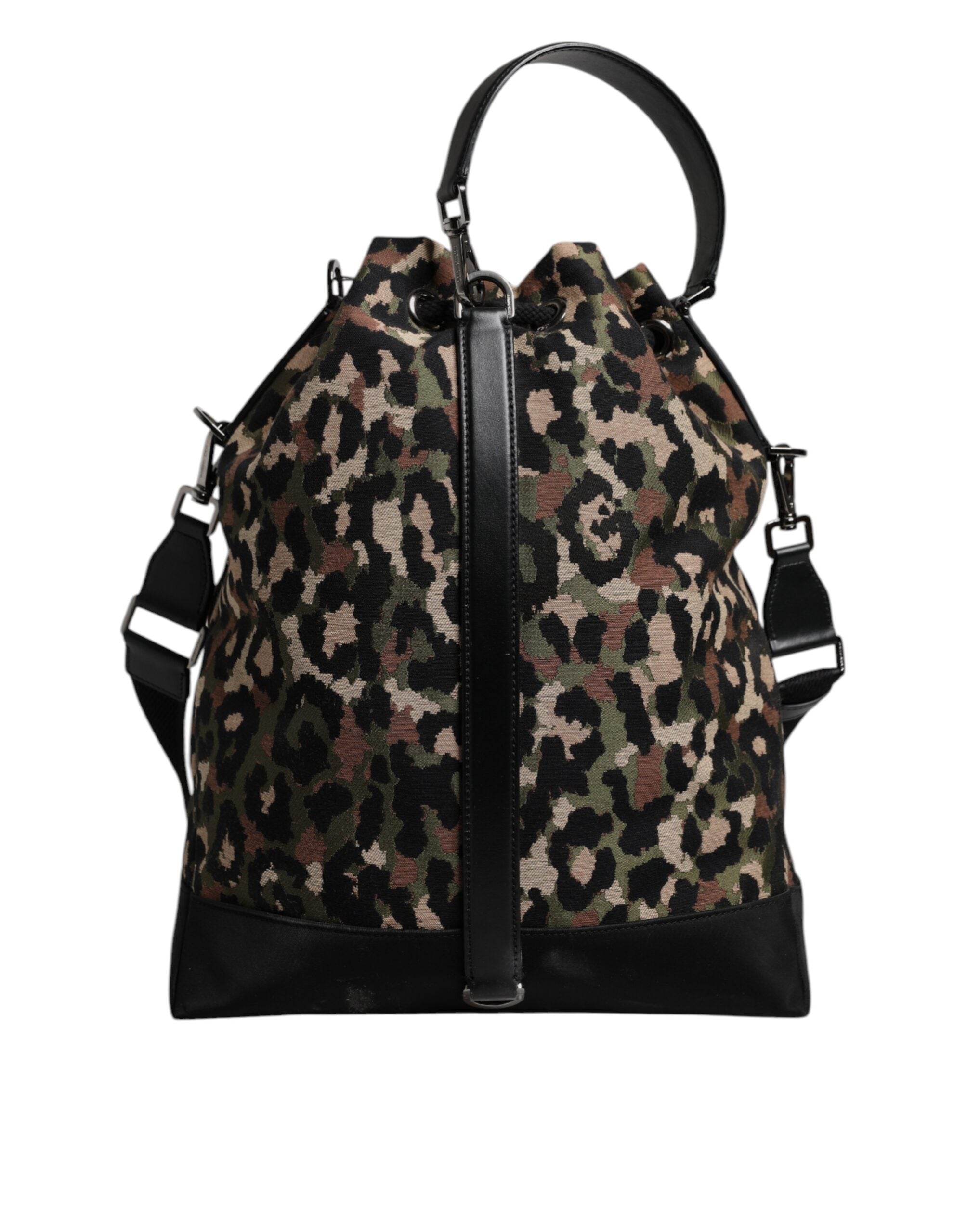 Dolce & Gabbana Leopardfärgad Axelväska i Bomullsblandning