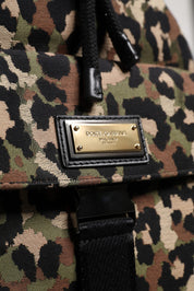 Dolce & Gabbana Leopardfärgad Axelväska i Bomullsblandning