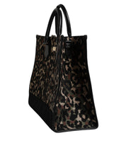 Multicolor Leopard Shopping Tote Shoulder Bag