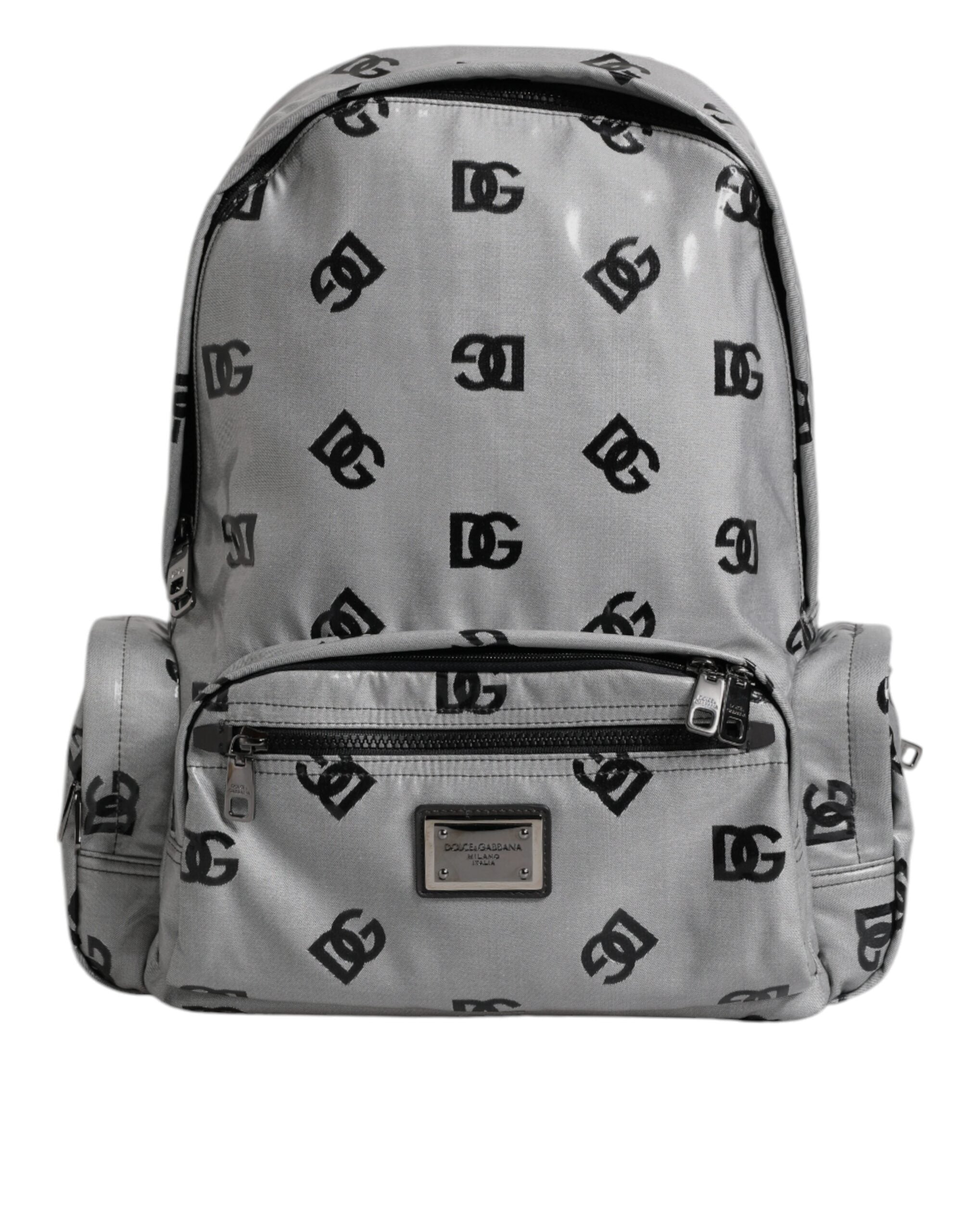 Dolce & Gabbana Gray Black Polyester Backpack