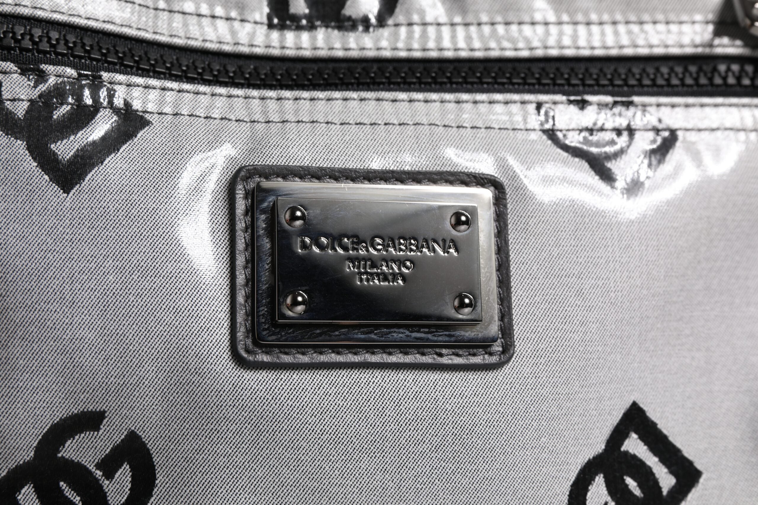 Dolce & Gabbana Gray Black Polyester Backpack