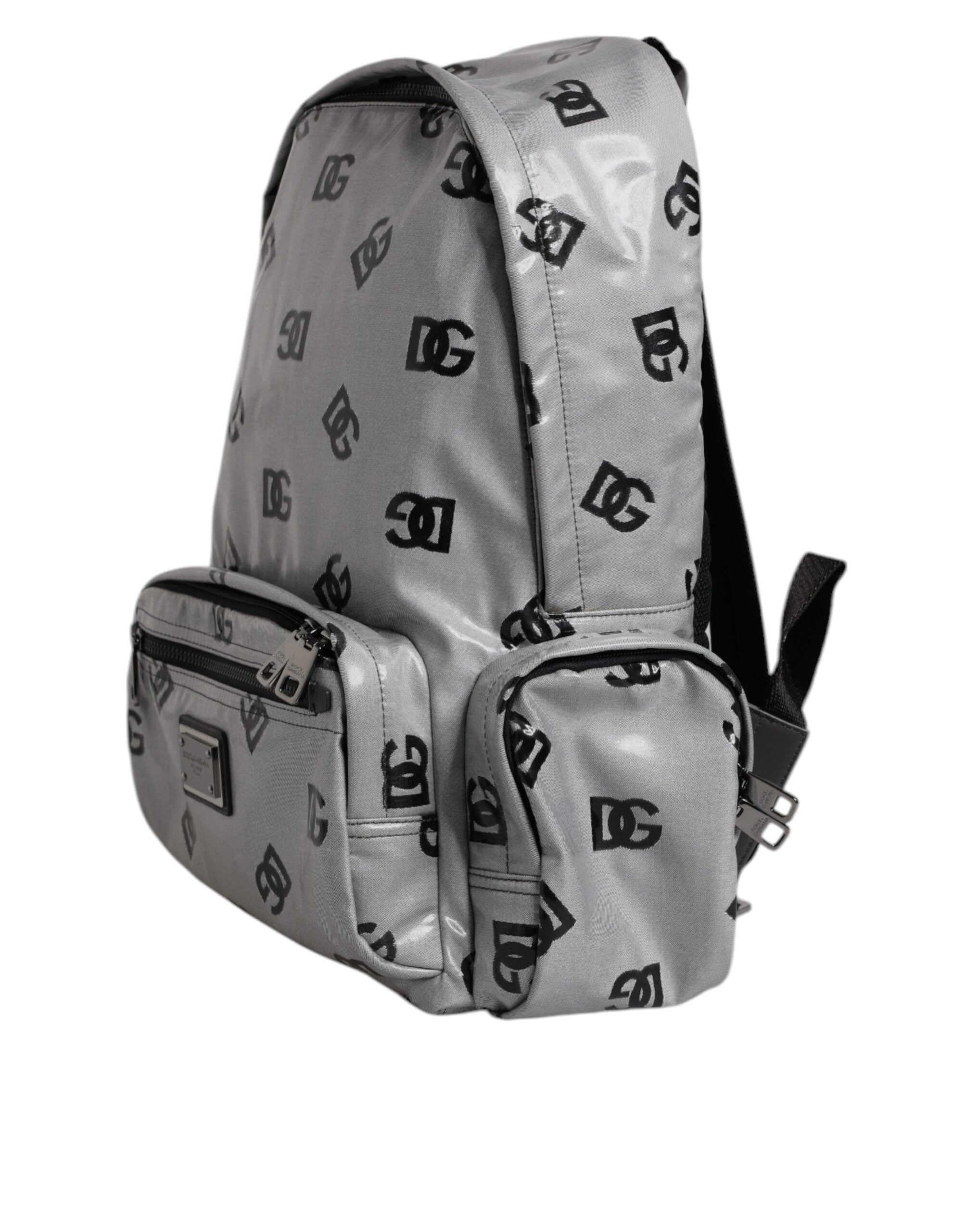 Dolce & Gabbana Gray Black Polyester Backpack