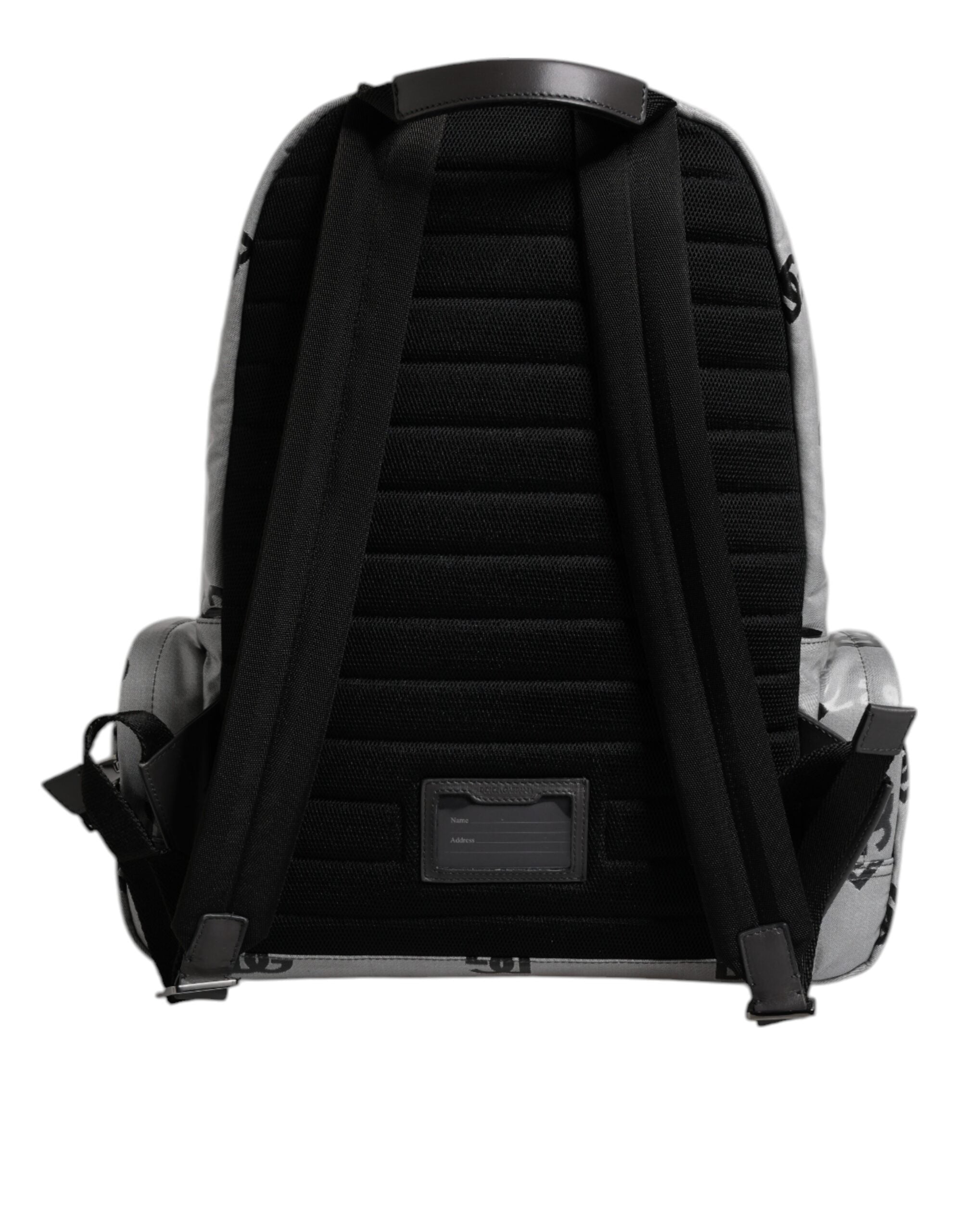 Dolce & Gabbana Gray Black Polyester Backpack