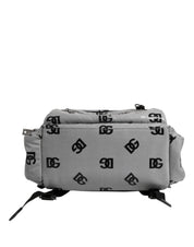 Dolce & Gabbana Gray Black Polyester Backpack