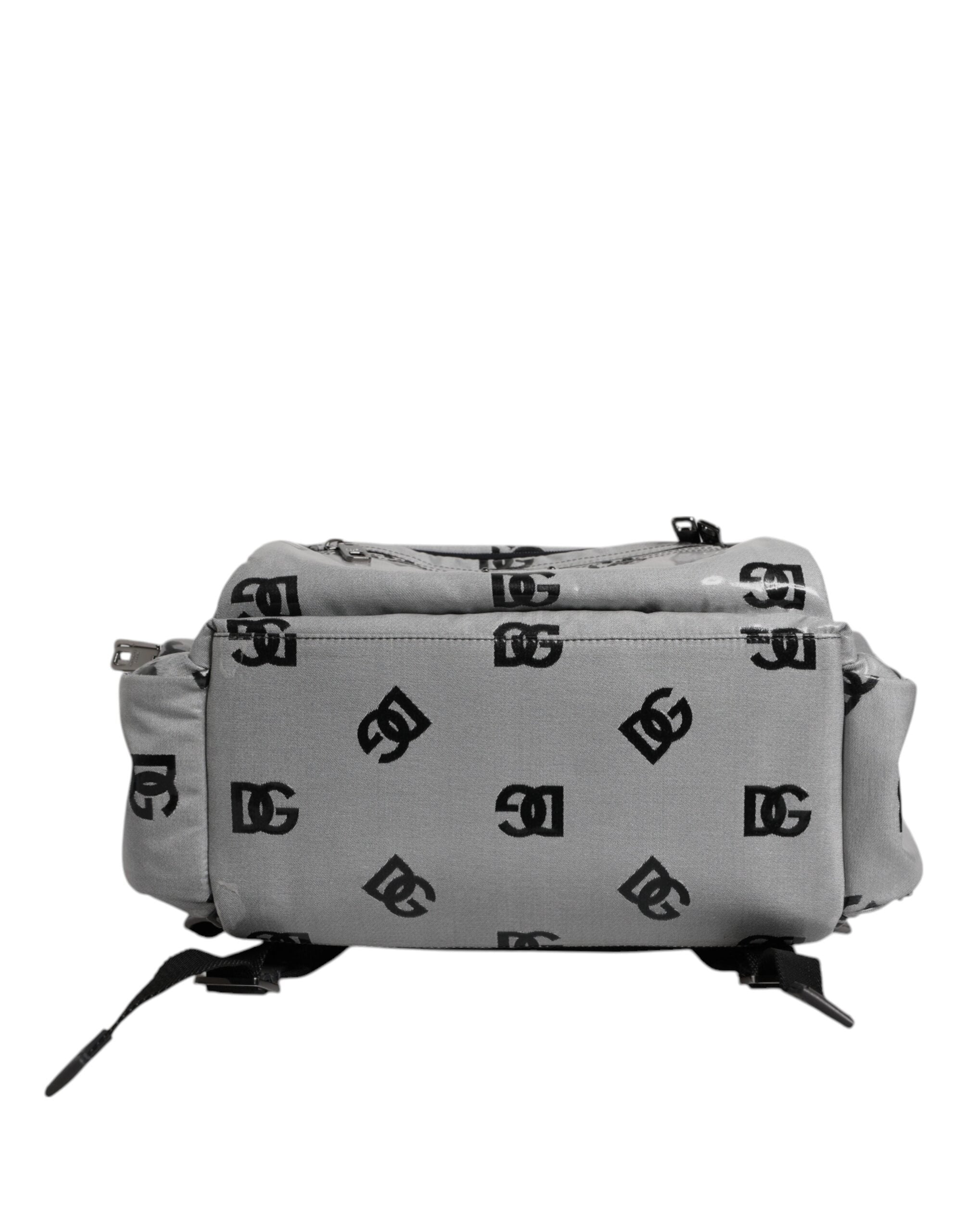 Dolce & Gabbana Gray Black Polyester Backpack