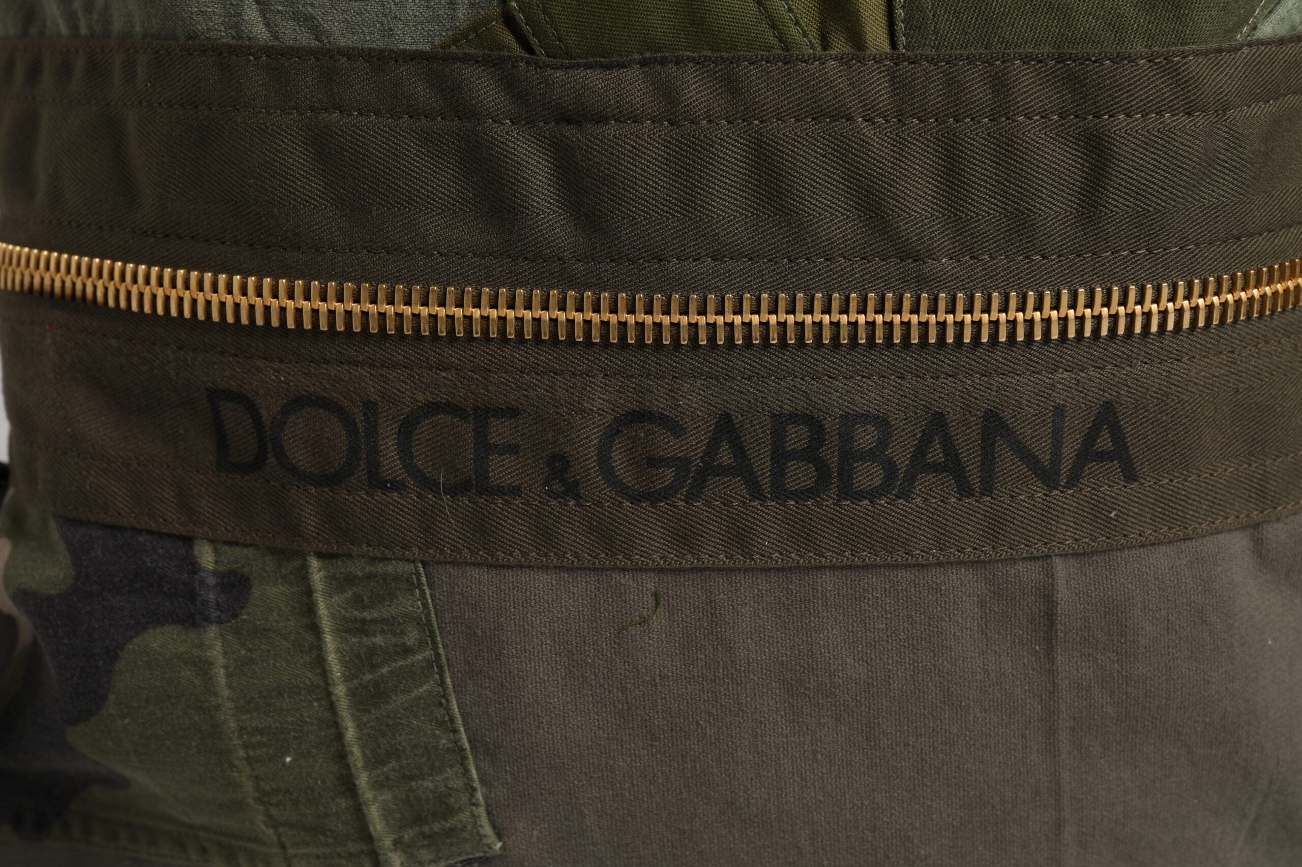 Dolce & Gabbana Military Green Cotton Calf Leather Rucksack Backpack