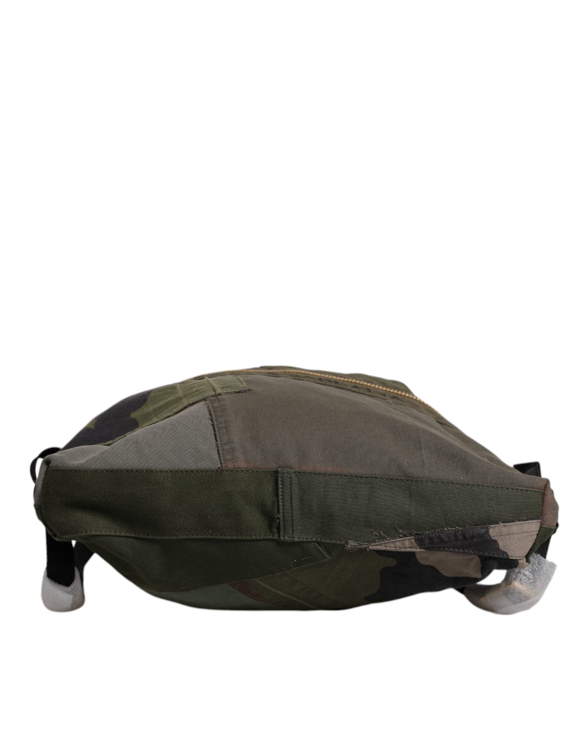 Dolce & Gabbana Military Green Cotton Calf Leather Rucksack Backpack