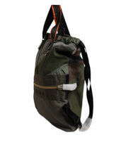 Dolce & Gabbana Military Green Cotton Calf Leather Nylon Rucksack Backpack Bag