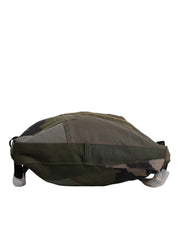 Dolce & Gabbana Military Green Cotton Calf Leather Nylon Rucksack Backpack Bag