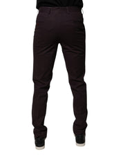 Brown Pure Cotton Slim Fit Men Dress Pants