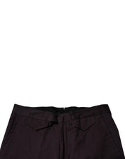 Brown Pure Cotton Slim Fit Men Dress Pants